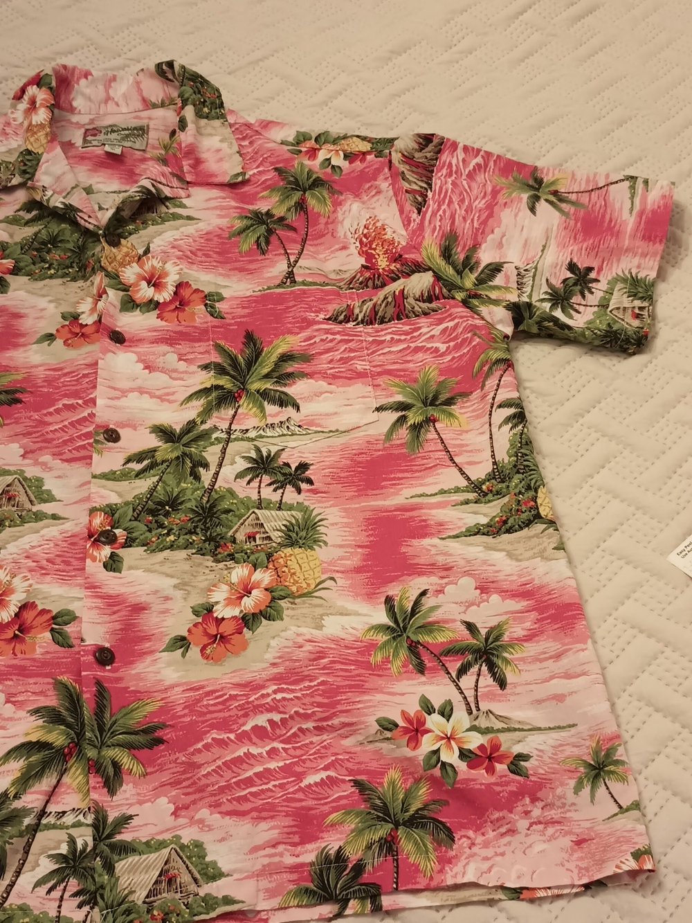 Men's Hilo Hattie The Hawaiian Original Pink Tropical Hawaiian Shirt XL - Picture 4 of 6